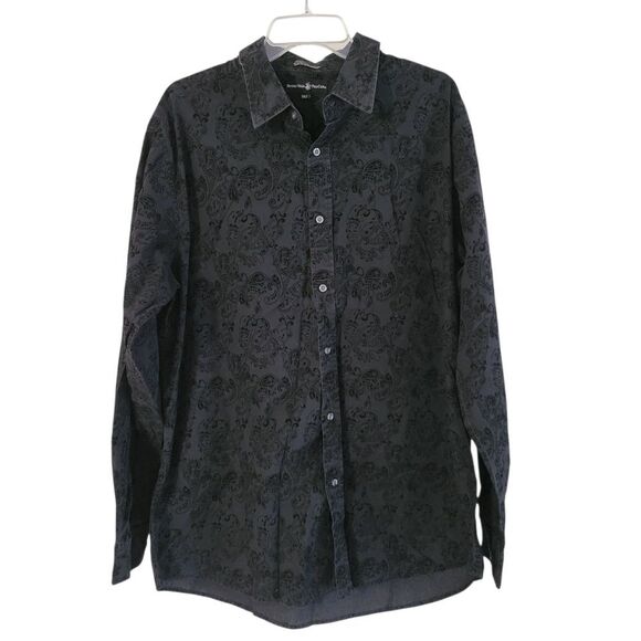 Beverly Hills Polo Club Black Casual Button Down Shirt - Picture 1 of 4